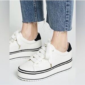 Joie Dennis Stripe White and Black Platform ladies Sneakers